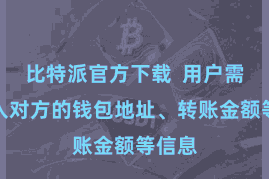 比特派官方下载  用户需要输入对方的钱包地址、转账金额等信息